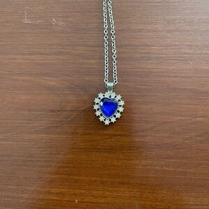 No Brand Heart Pendant Necklace Set Blue, Gold, Silver Women’s